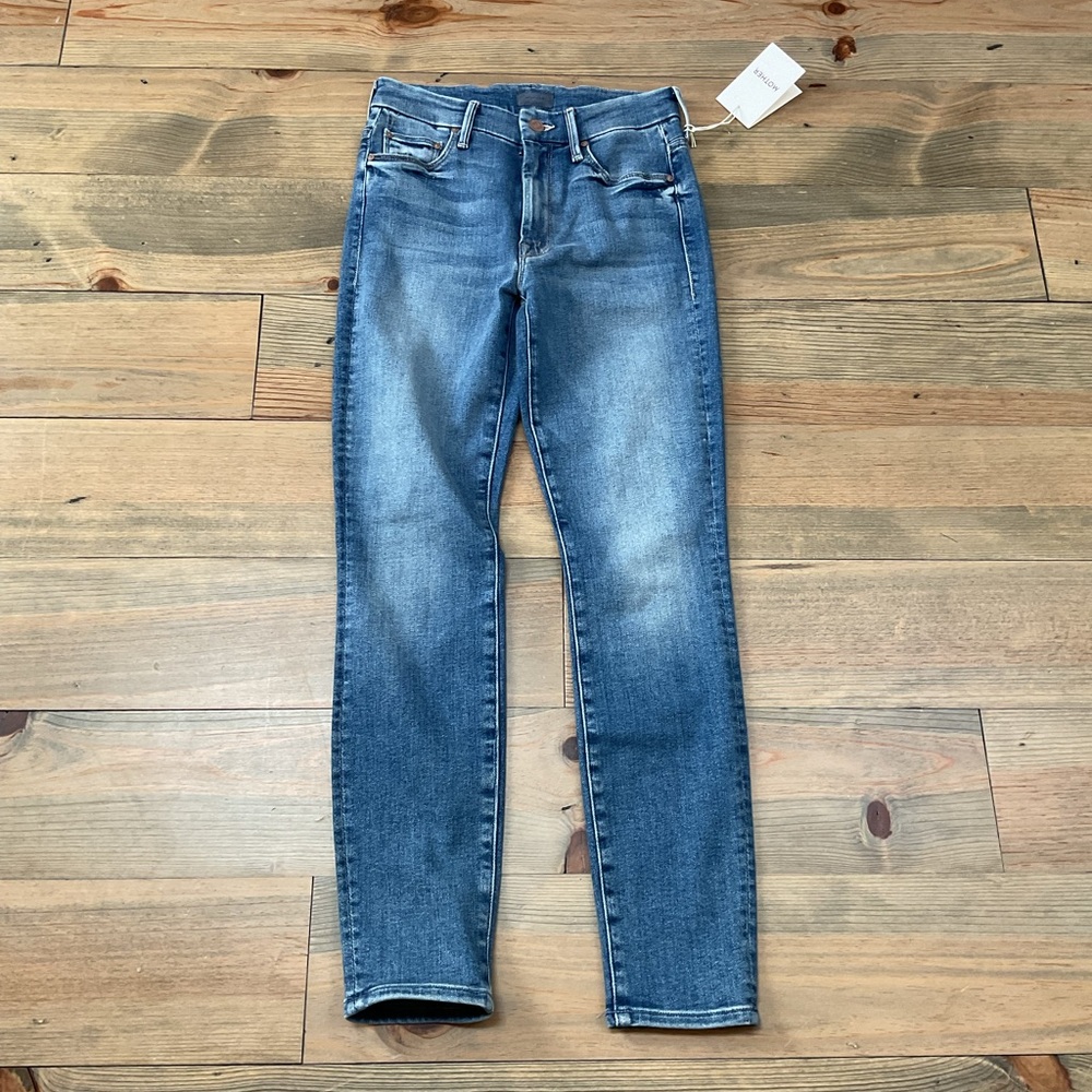 MOTHER Women's Skinny Jeans in Medium Blue Wash